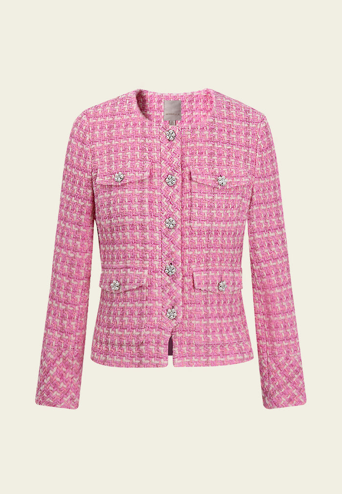 Embellished-button Tweed Cropped Jacket