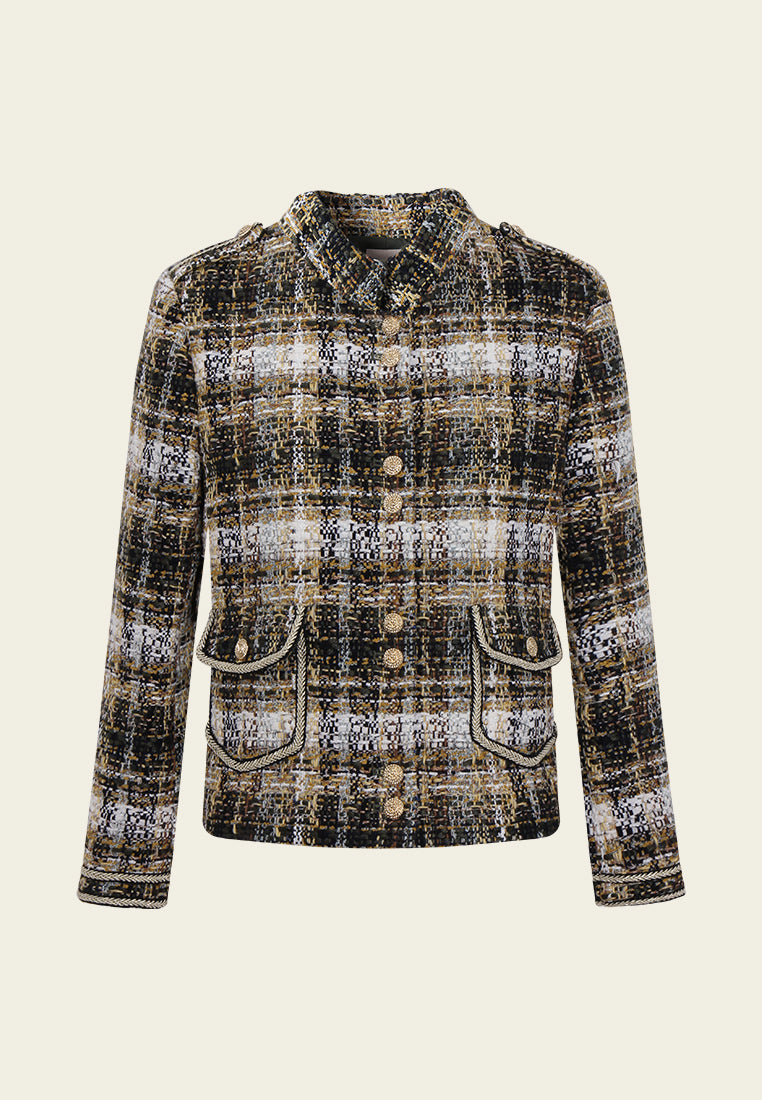 Checked Gardient Golden-trim Jacket