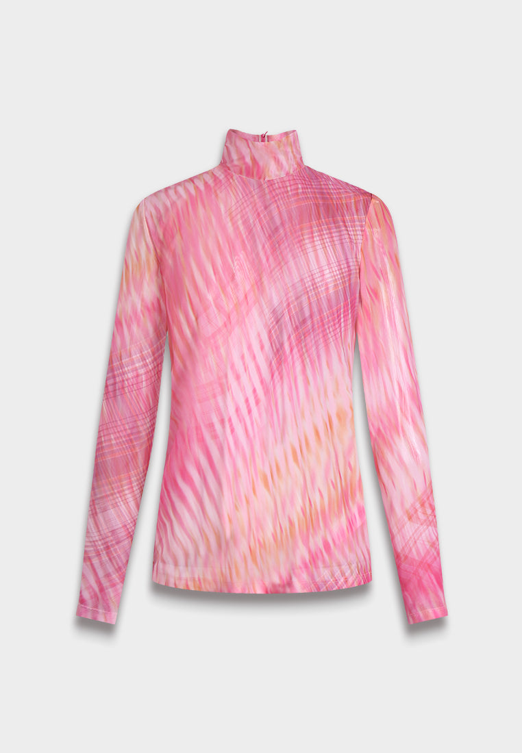 Ripple Bloom High-Neck Top