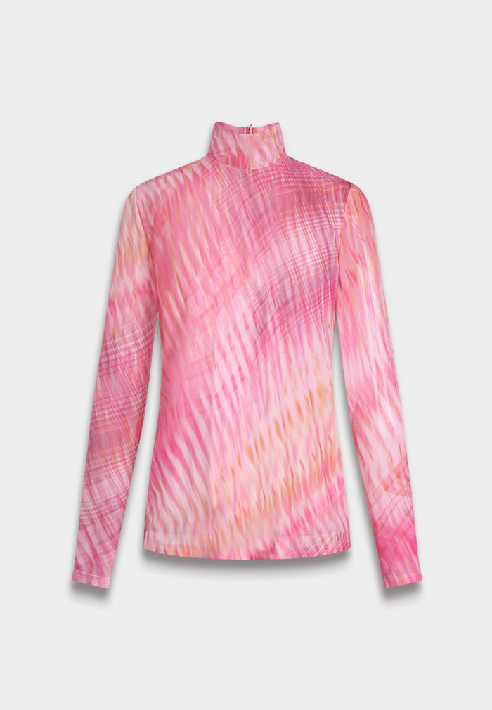 Ripple Bloom High-Neck Top