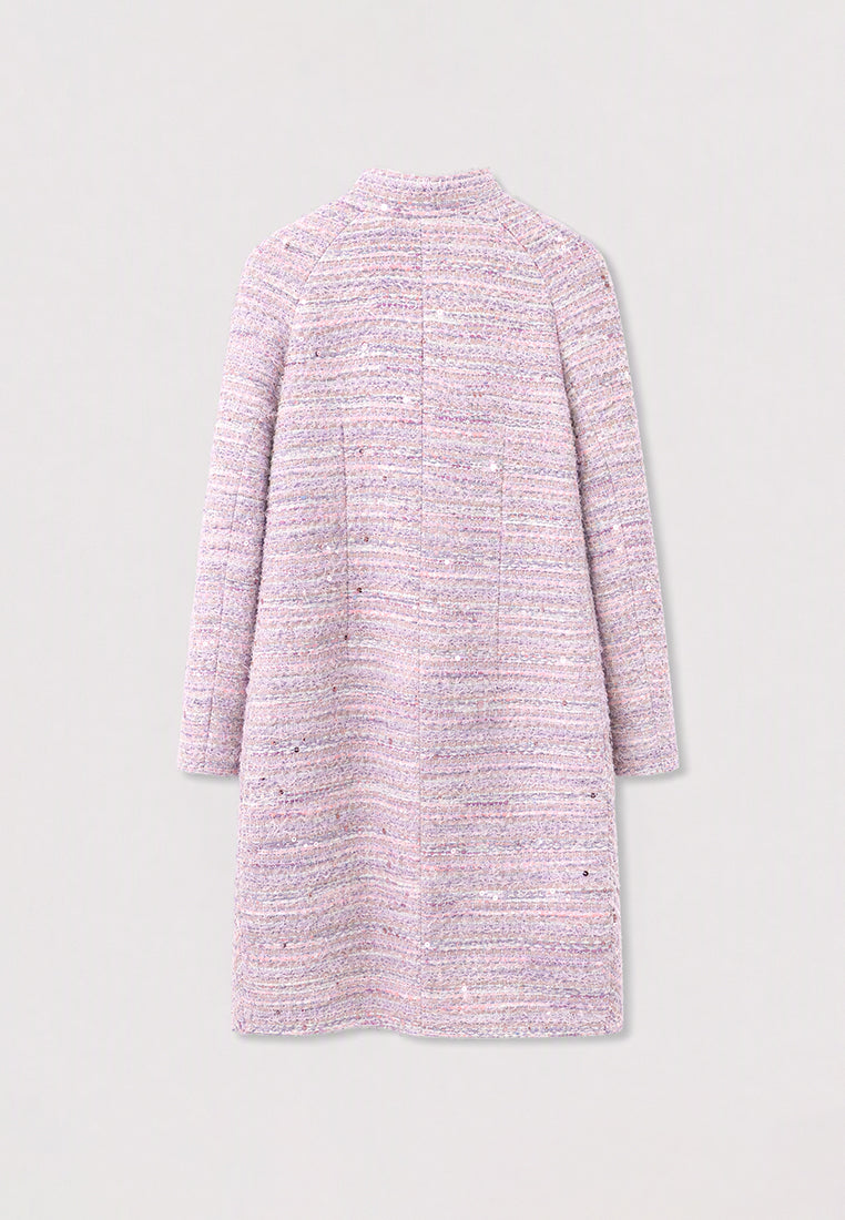 Rose Tweed Chevron Bijou Coat