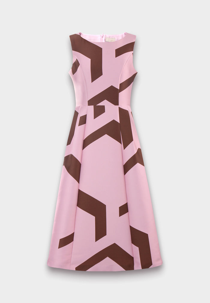 Abstract Prism Contrast Dress