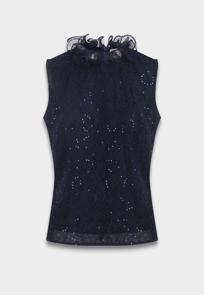 Ethereal Ruffle Diamond Blouse