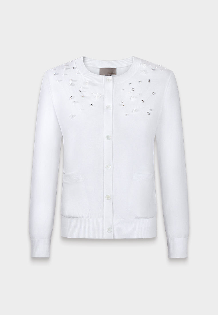 Enchanté Pearl Accent Cardigan