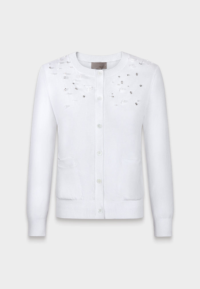 Enchanté Pearl Accent Cardigan