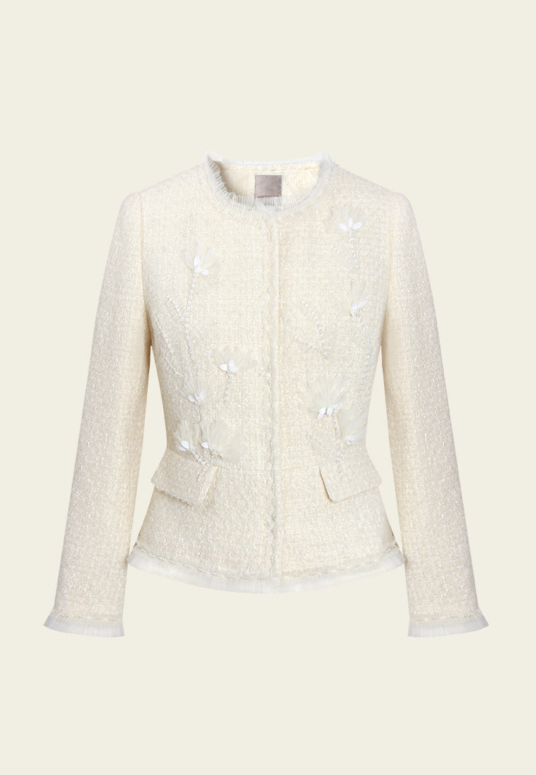 Fleur Éclat Embellished Tweed Jacket