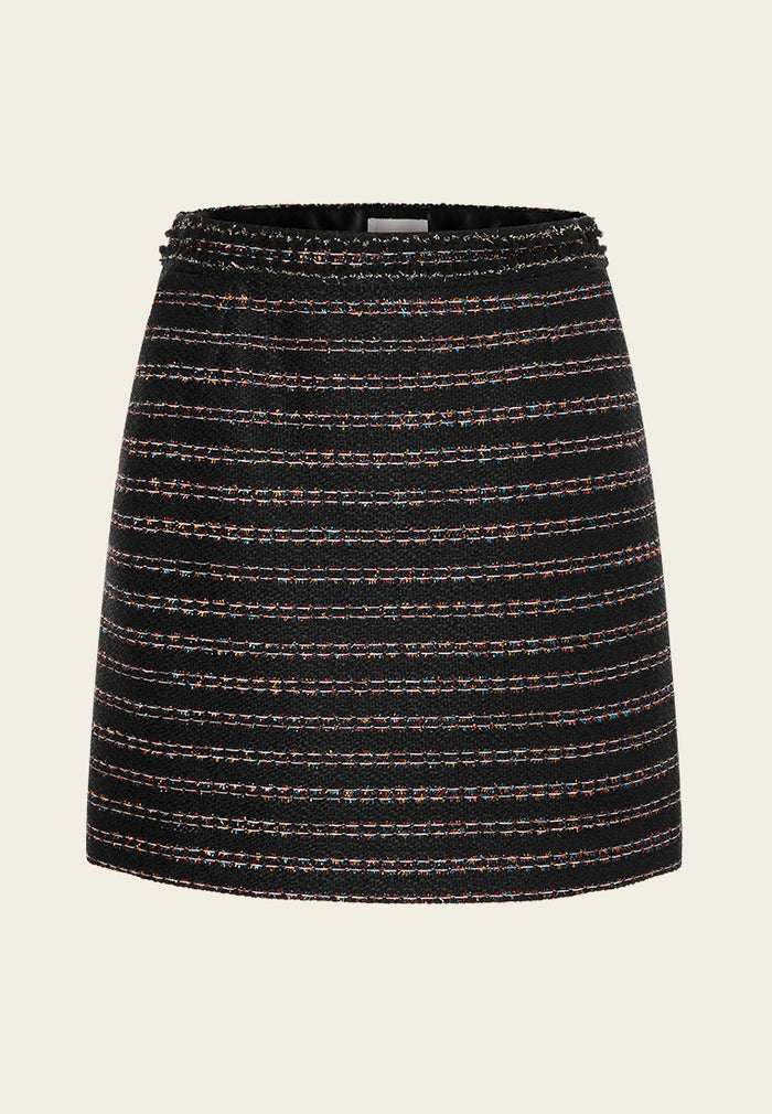 Lurex Striped Knee-length Skirt