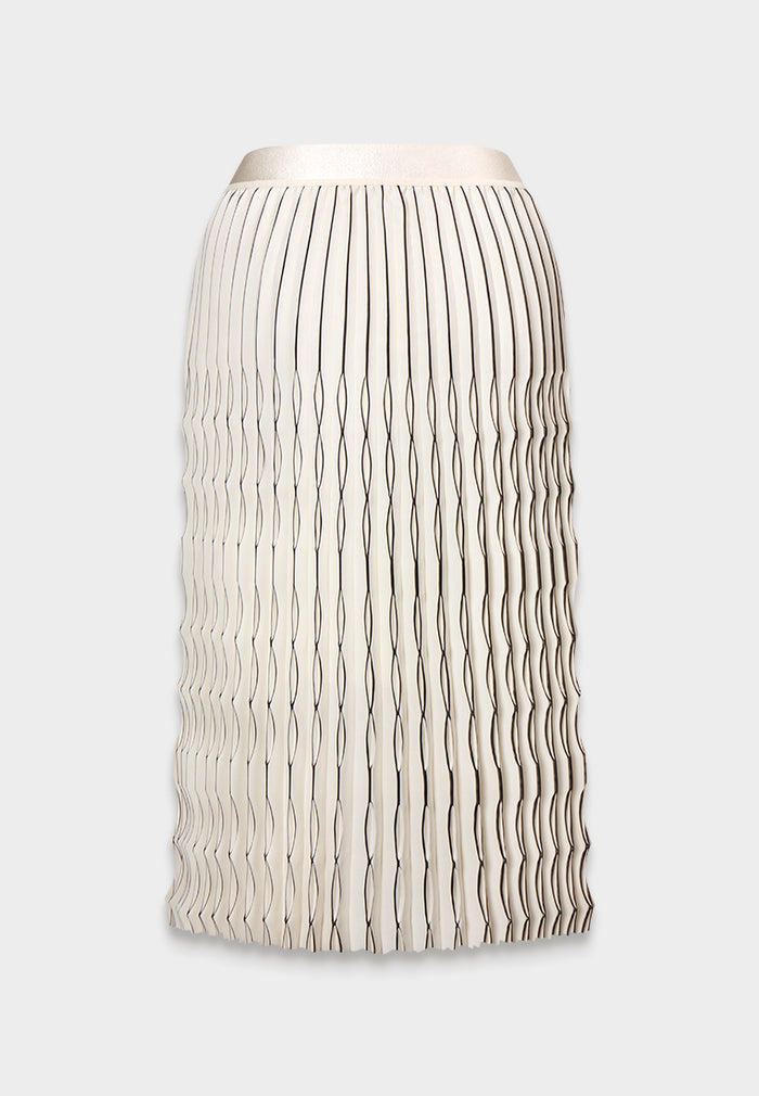 Ivory Optique Plissé Skirt