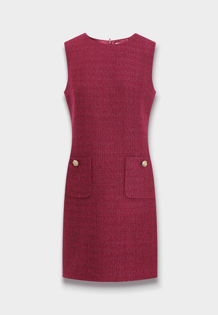 Bordeaux Bijou Pocket Dress