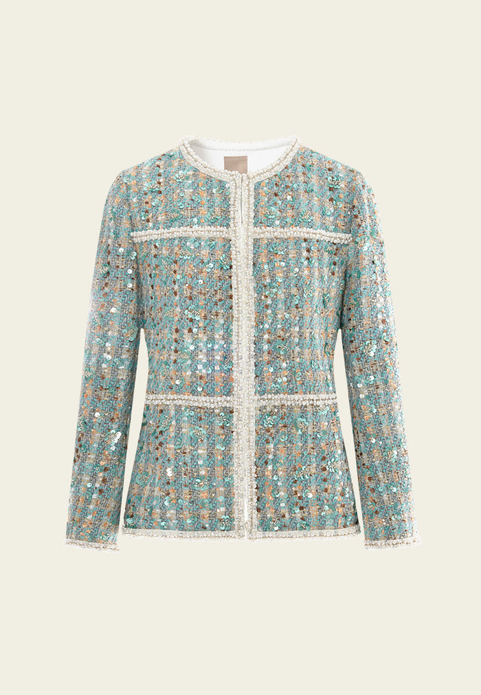 Panelled Pearl-trim Jacket