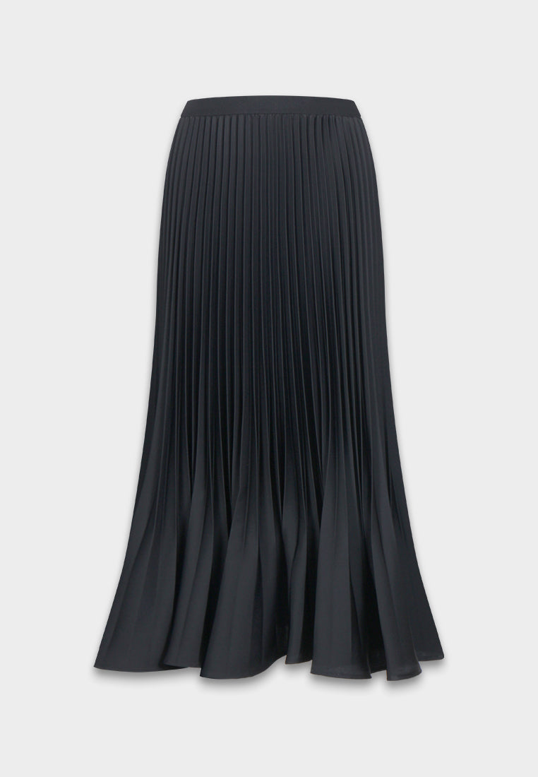 Noir Flared Pleated Skirt