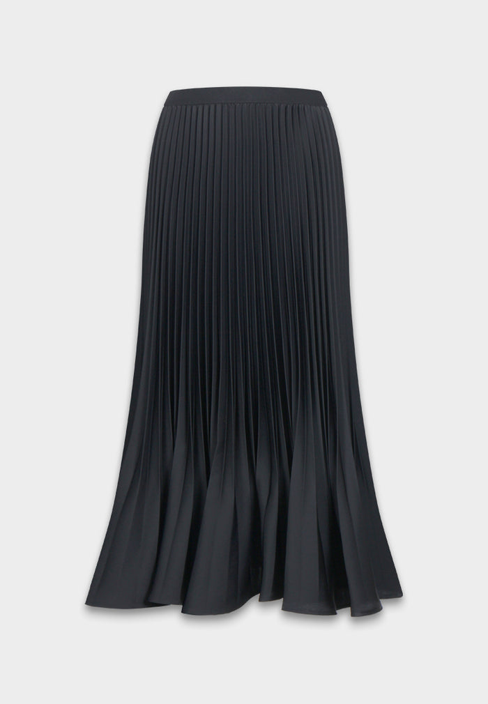 Noir Flared Pleated Skirt