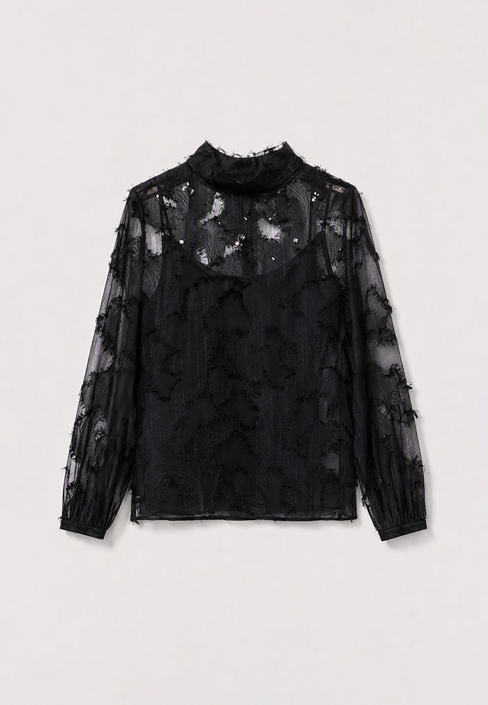 Noir Dentelle Cristal Blouse