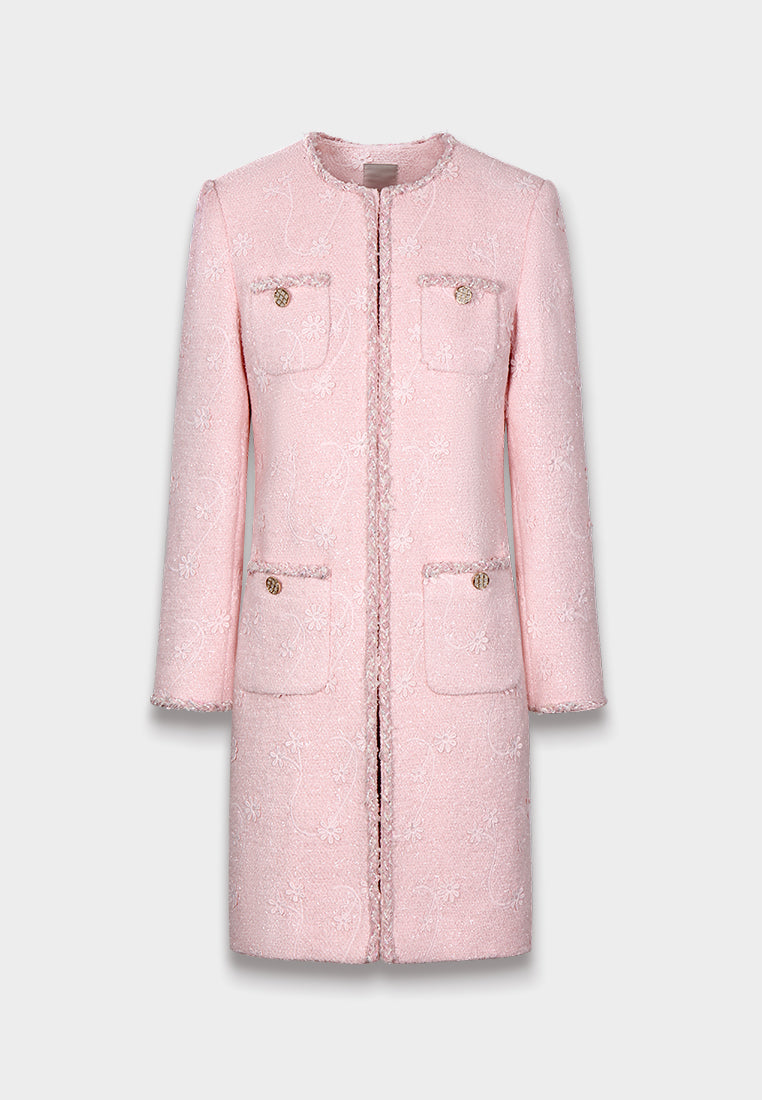 Blush Elegance Embroidered Coat