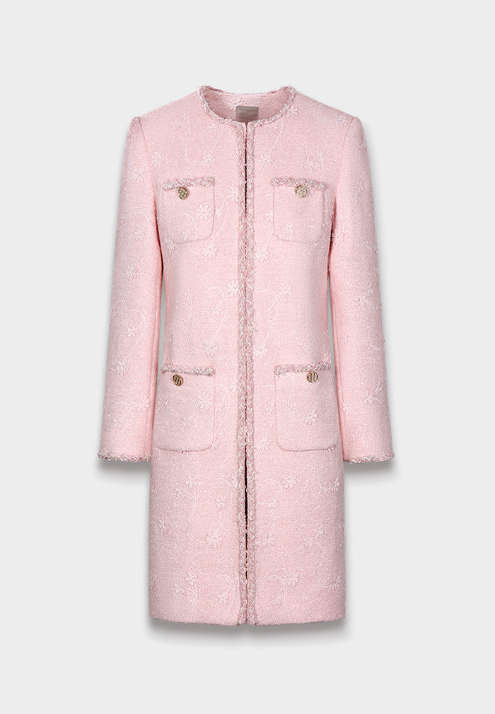 Blush Elegance Embroidered Coat