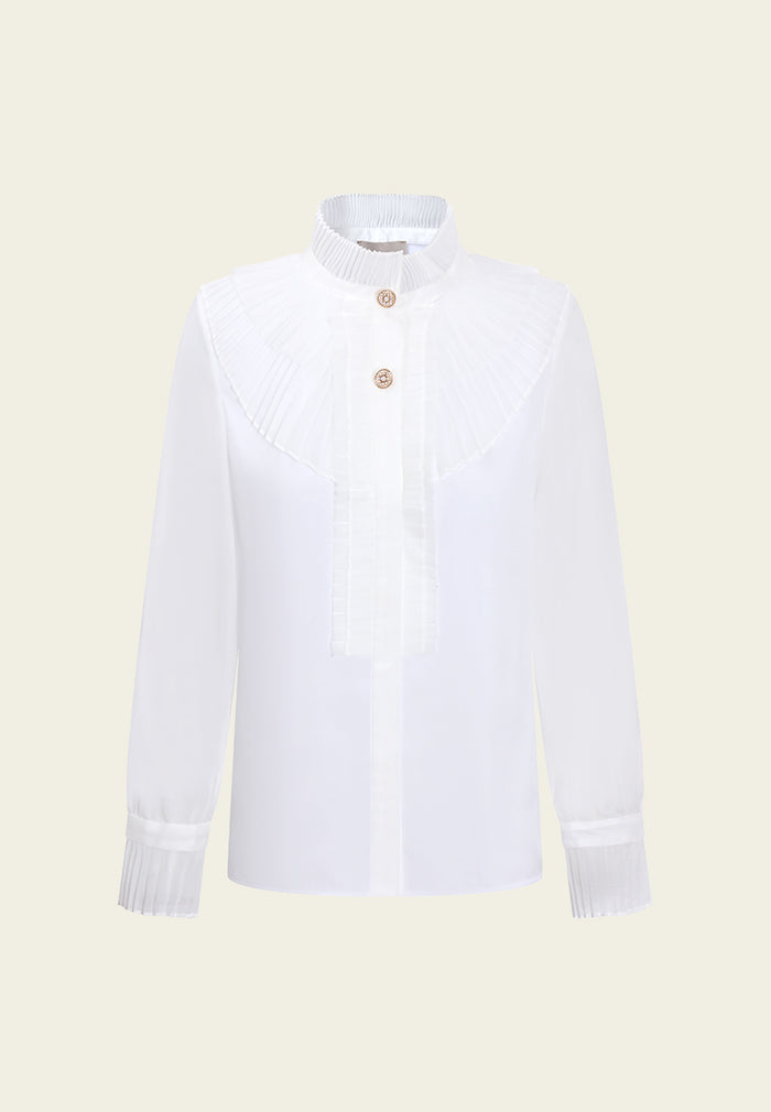 Valeria Pleated Collar Blouse