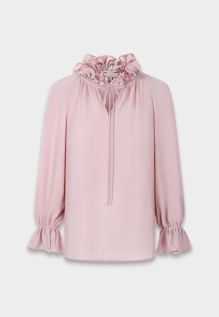 Blush Floral Ruffle Blouse