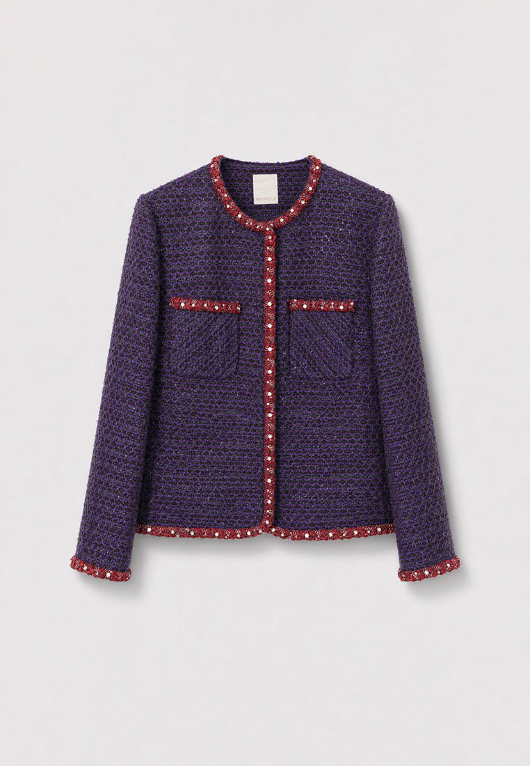 Violet Tweed Tresse Rouge Jacket