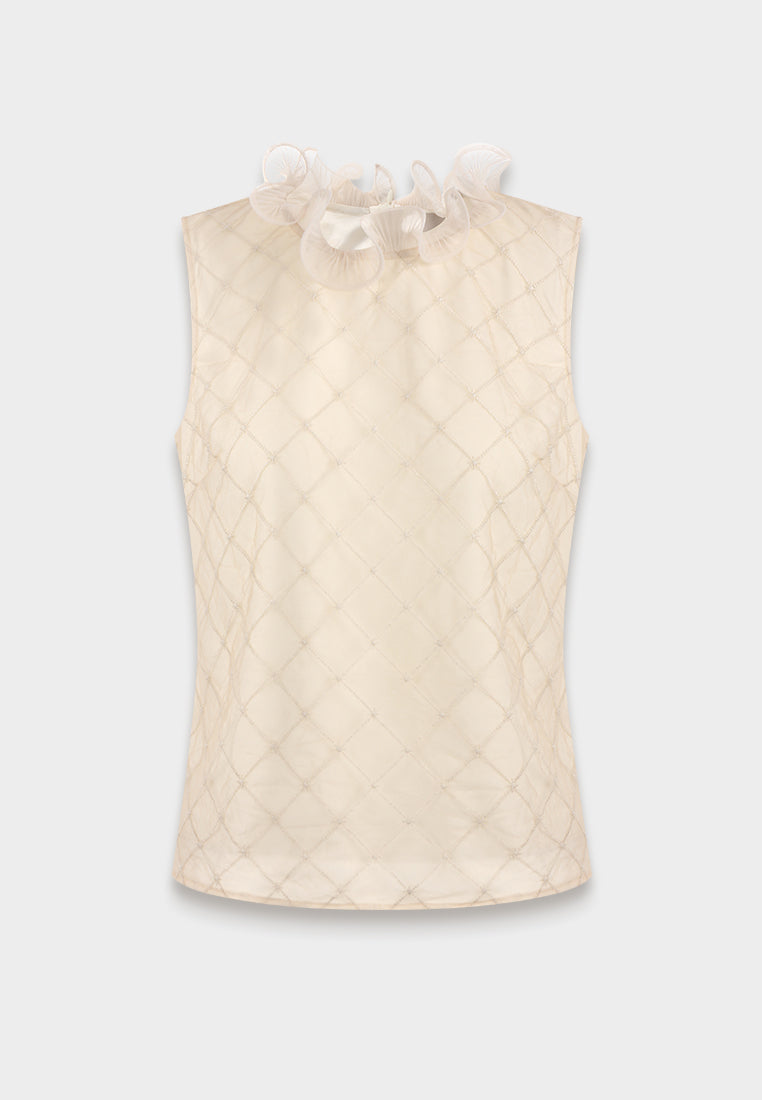 Ethereal Ruffle Diamond Blouse