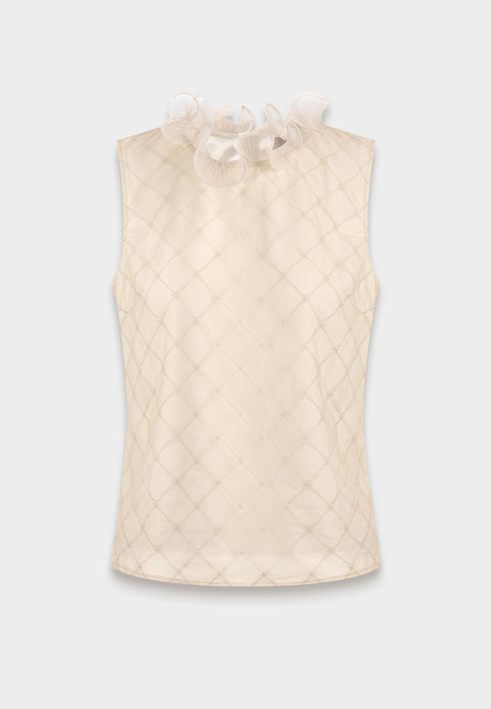 Ethereal Ruffle Diamond Blouse