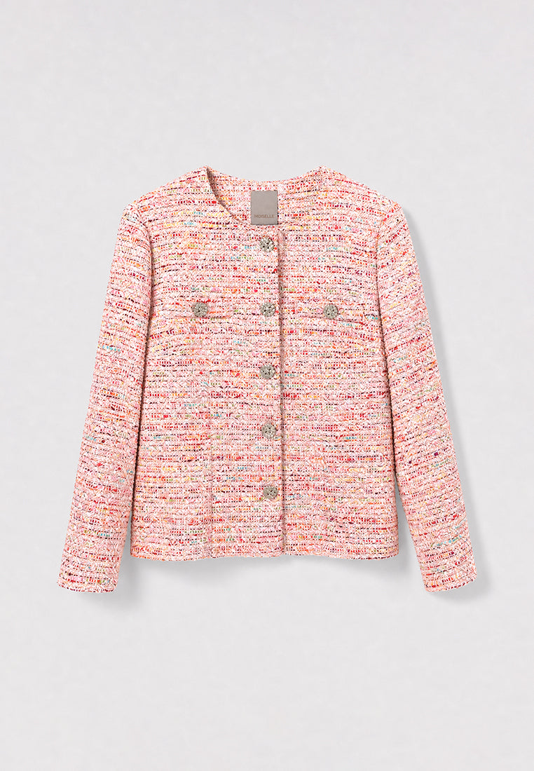 Rosé Tweed Prismatique Charme Jacket