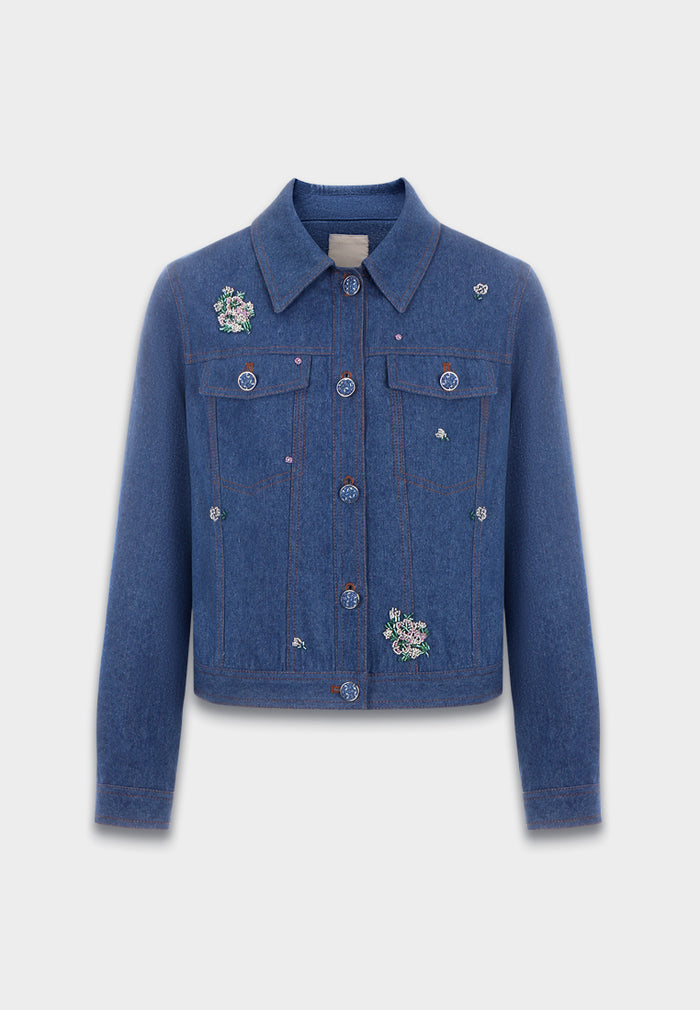 Indigo Bloom Denim Jacket