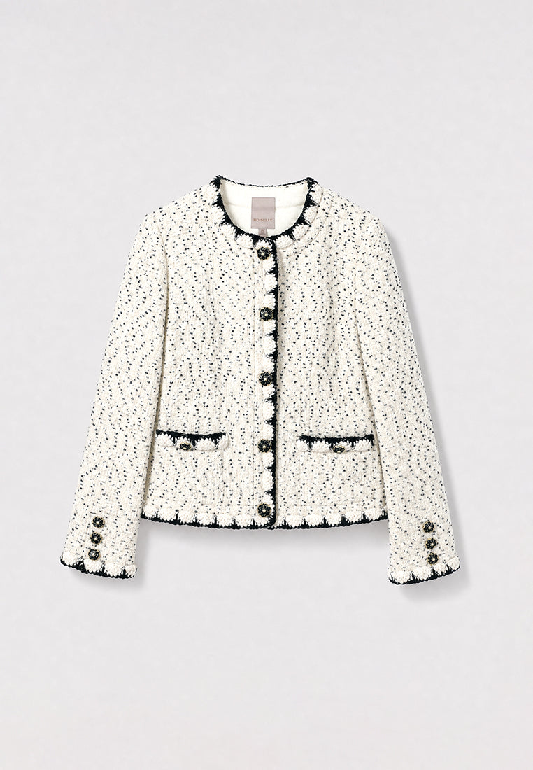 Blanc Tweed Trim Doré Jacket