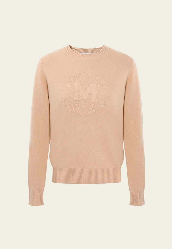 Emblem Embossed Knit Sweater