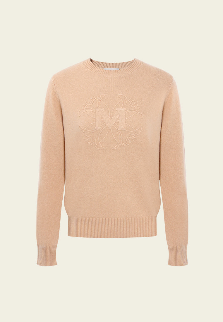 Emblem Embossed Knit Sweater