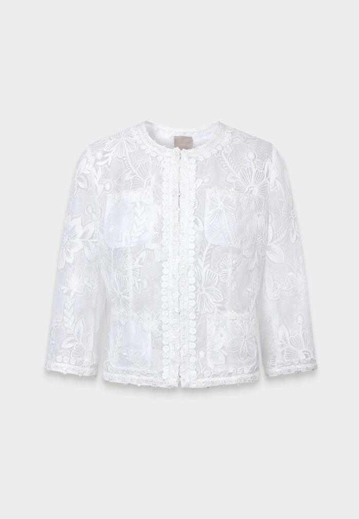 Ivory Dentelle Fleuris Jacket