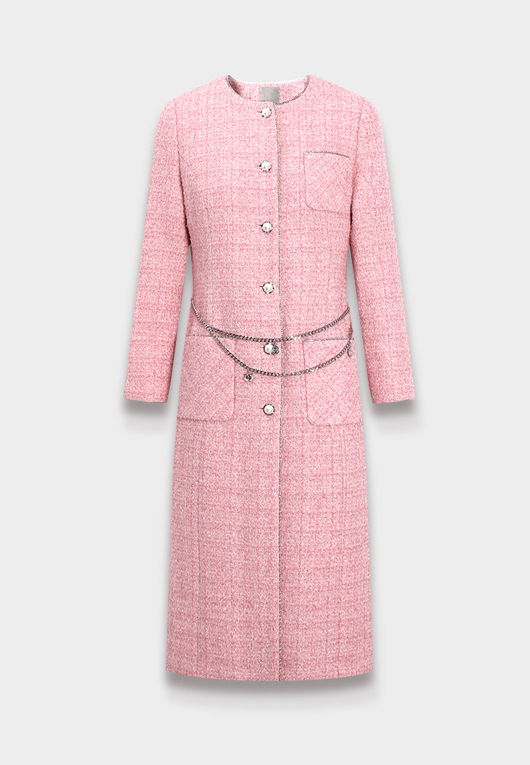 Rose Chaîne Tweed Robe