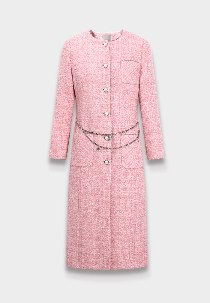 Rose Chaîne Tweed Robe