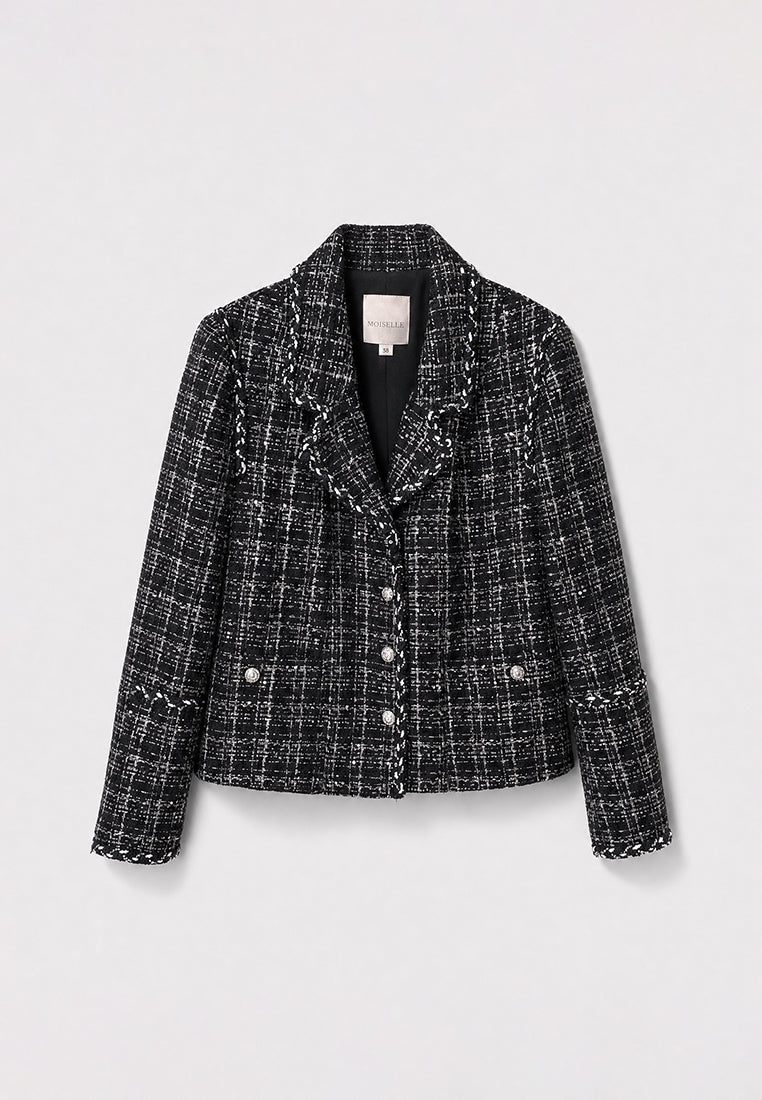 Noir Tweed Checkered Jacket