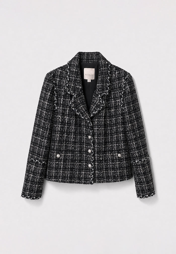 Noir Tweed Checkered Jacket