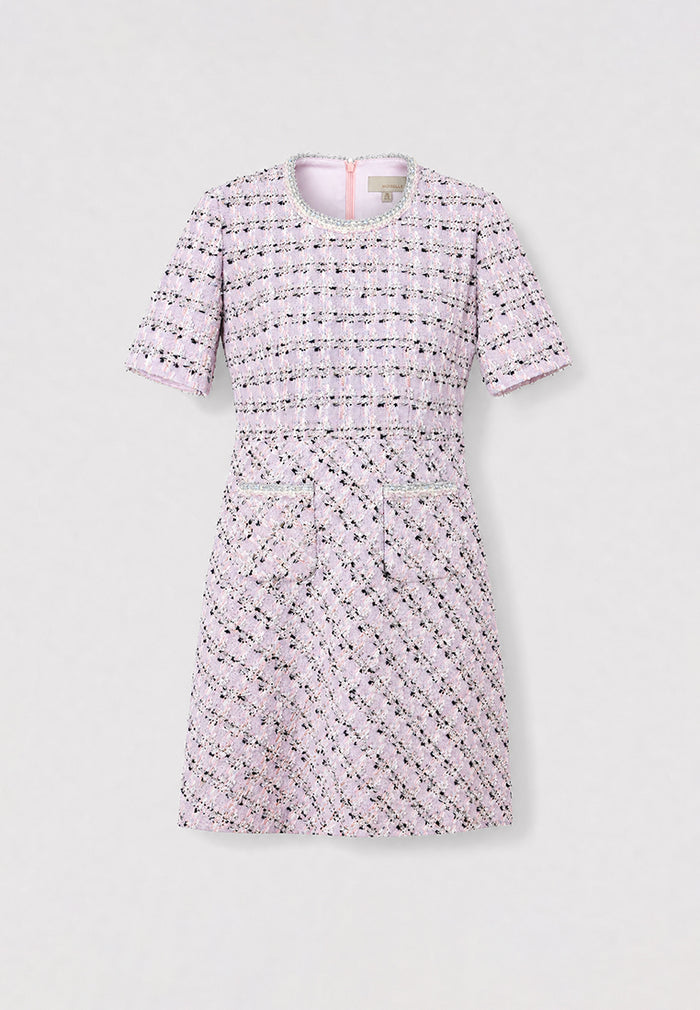 Rose Tweed Carreau Doré Dress