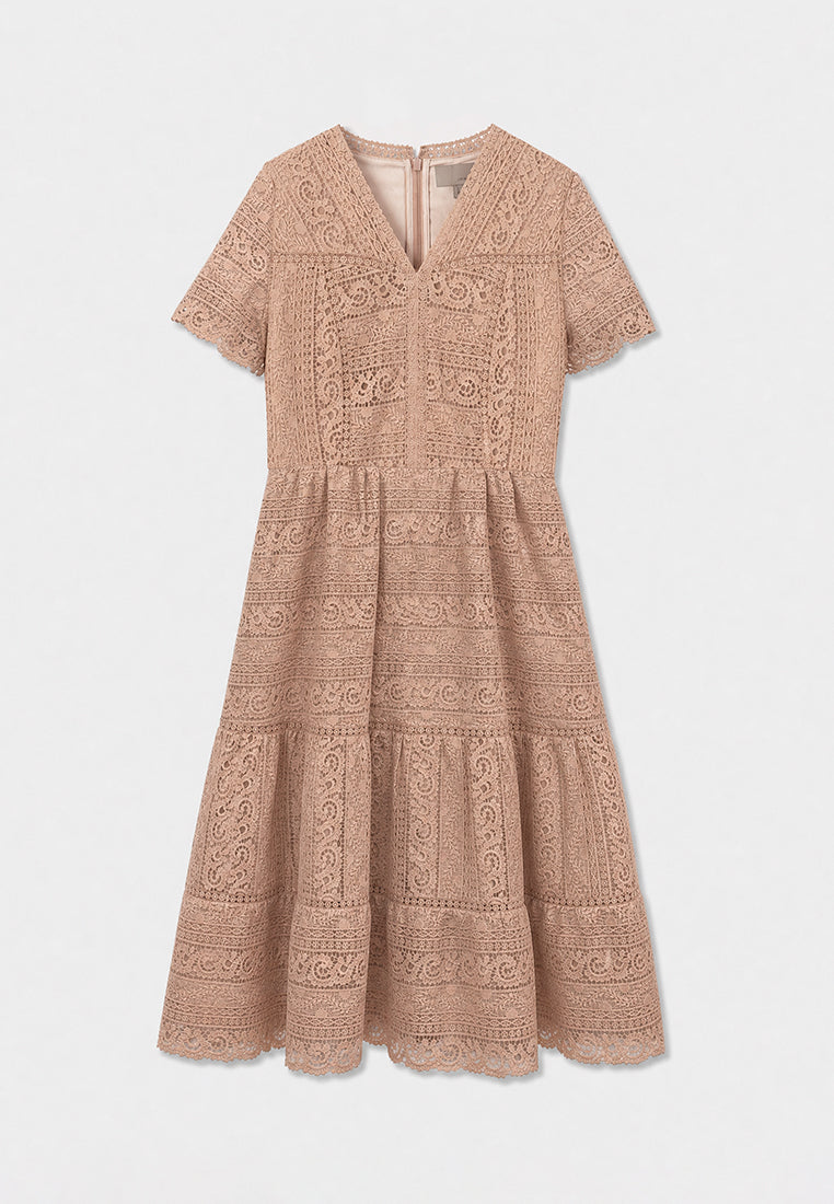 Taupe Florale Harmonie Dress