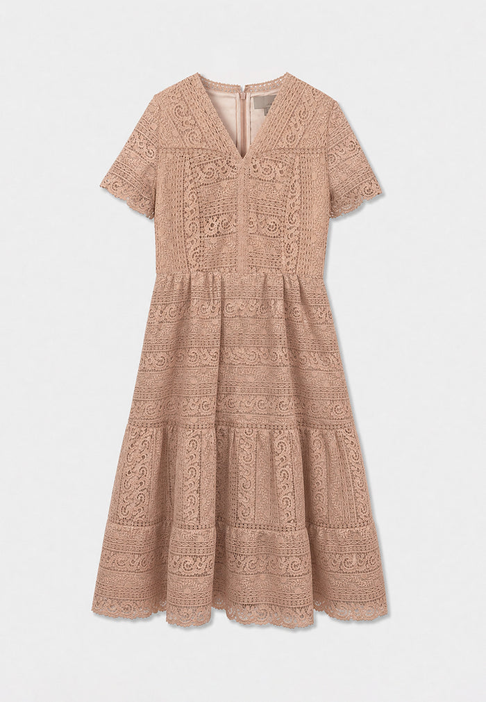 Taupe Florale Harmonie Dress