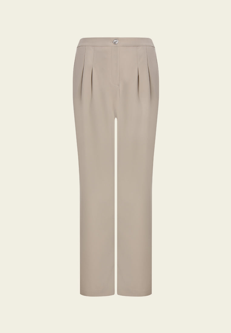 Élan High-Waist Pleated Trousers