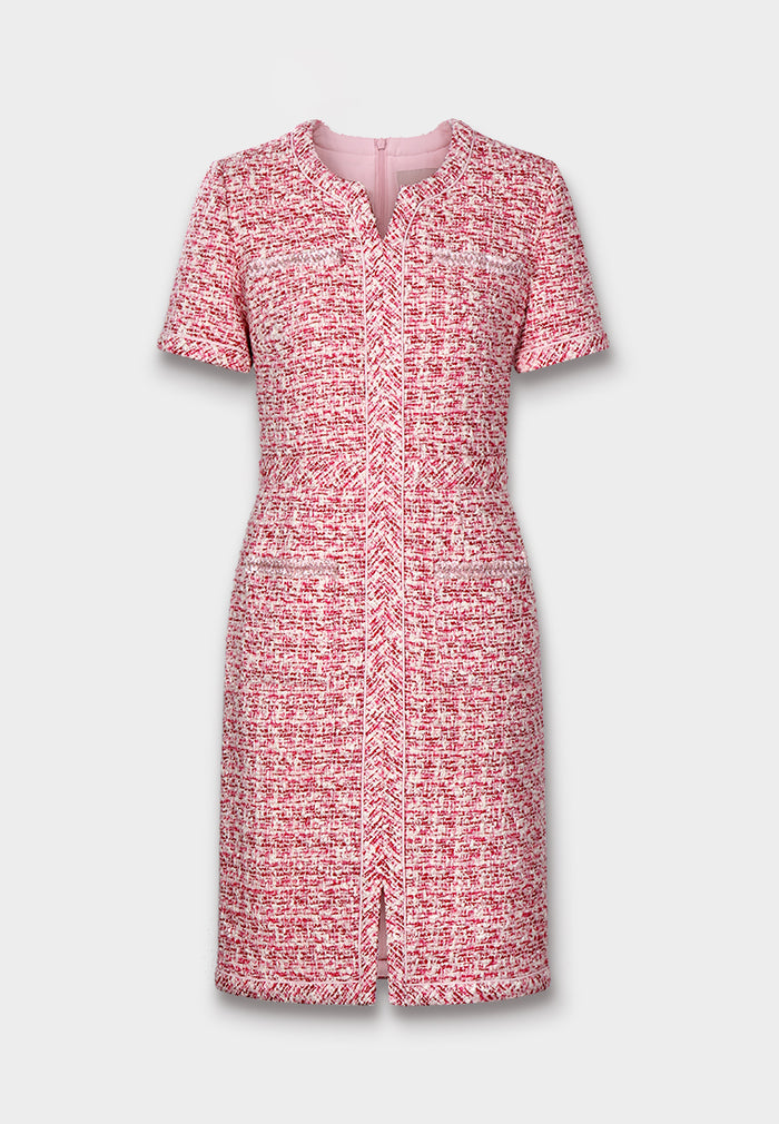 Crimson Weave Pocket Dress