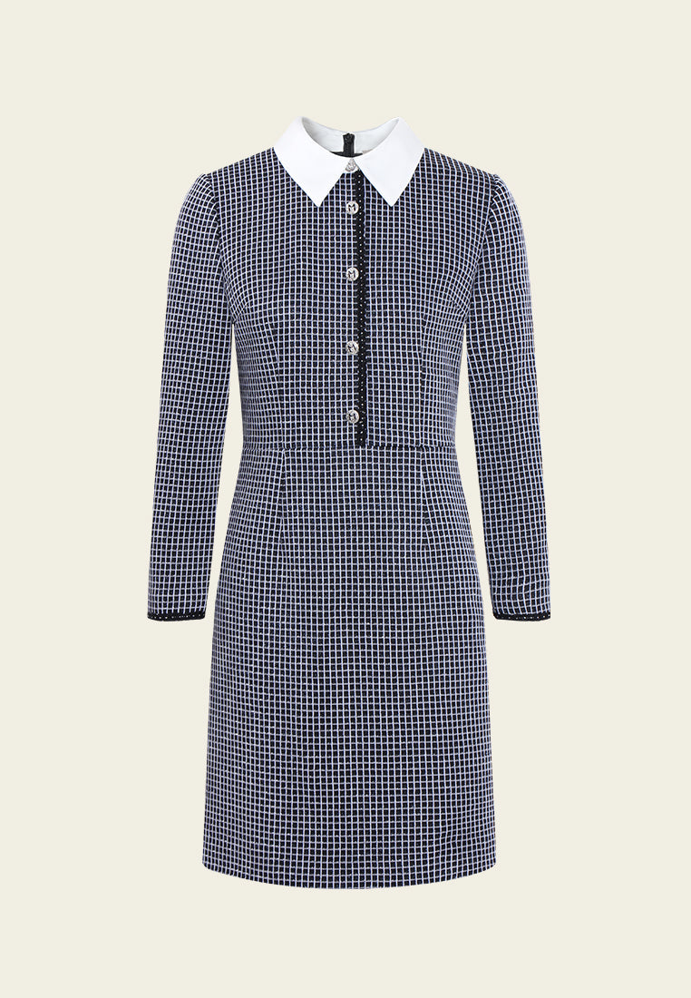 Gilded Edge Tweed Column Dress