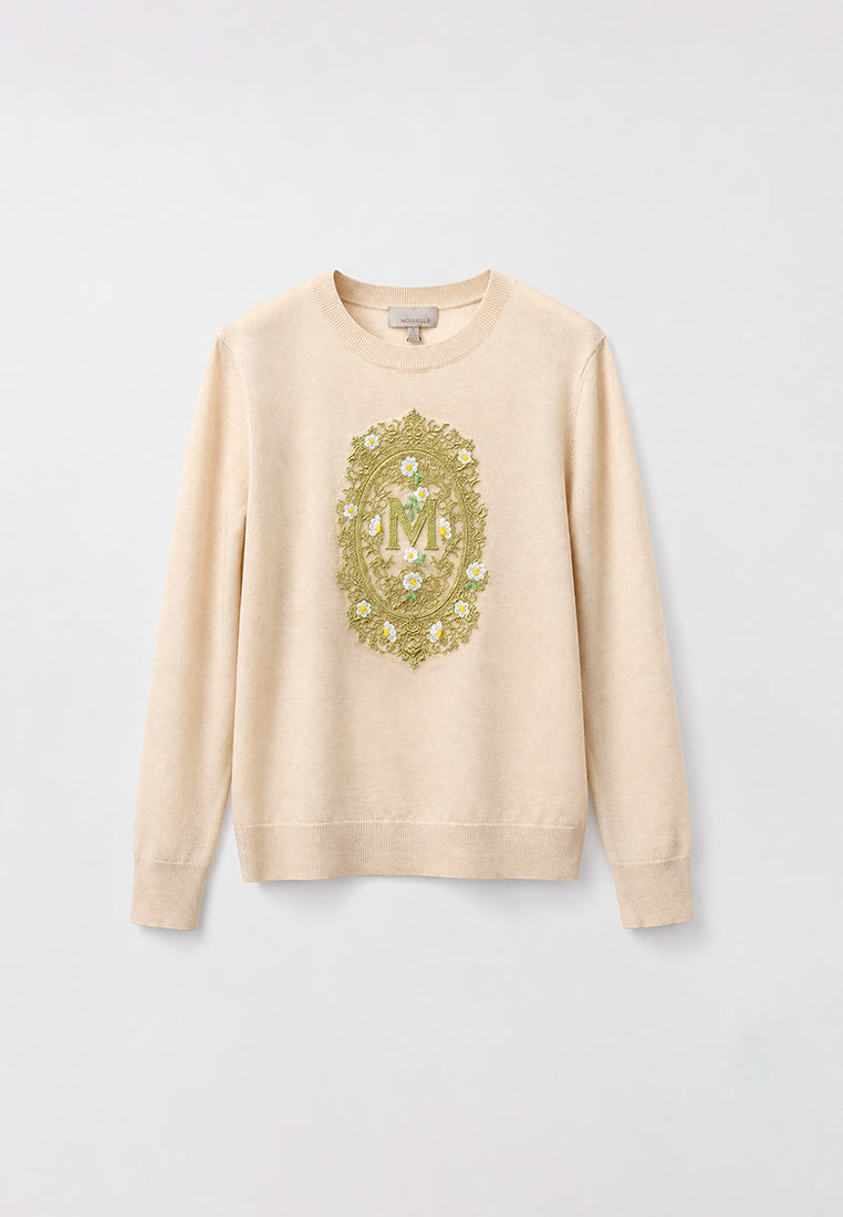 Jardin Héritage Embroidered Knit Sweater