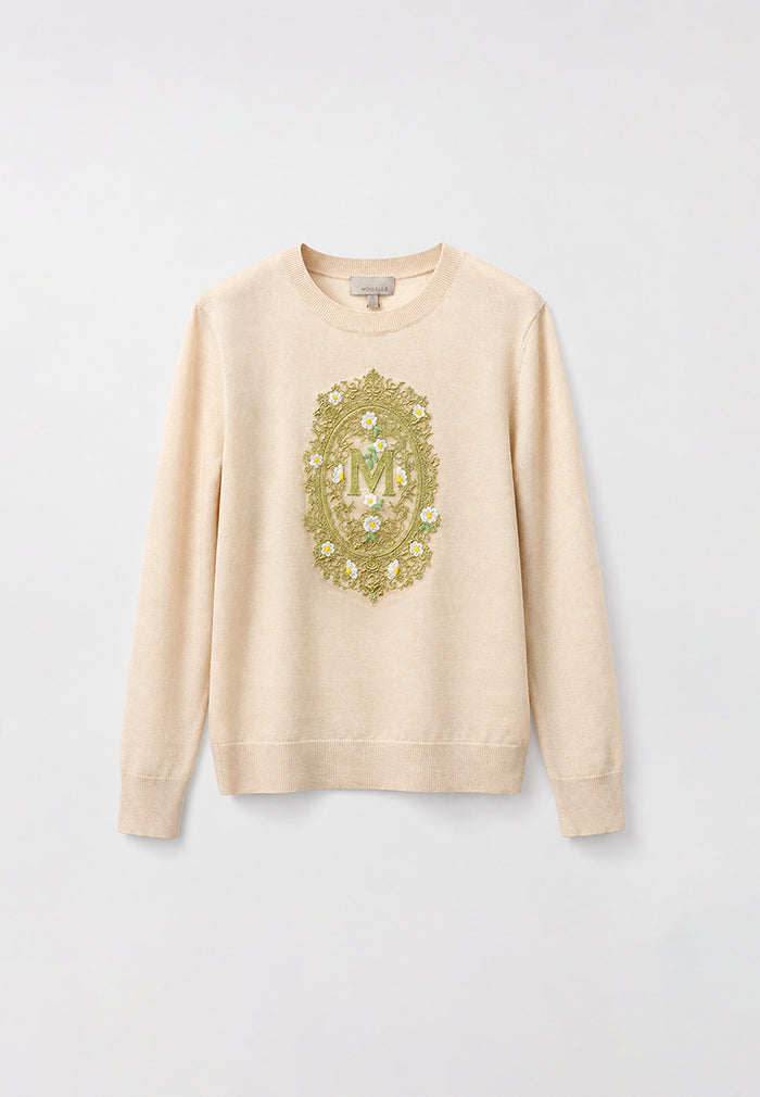 Jardin Héritage Embroidered Knit Sweater