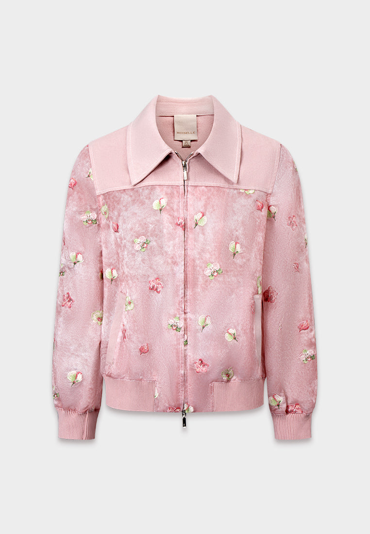 Rosé Blossom Embroidered Jacket