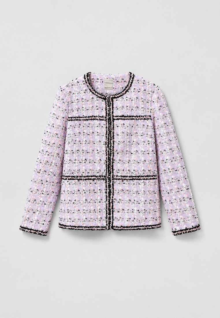 Rose Tweed Carreau Tresse Jacket