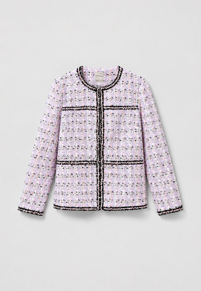 Rose Tweed Carreau Tresse Jacket