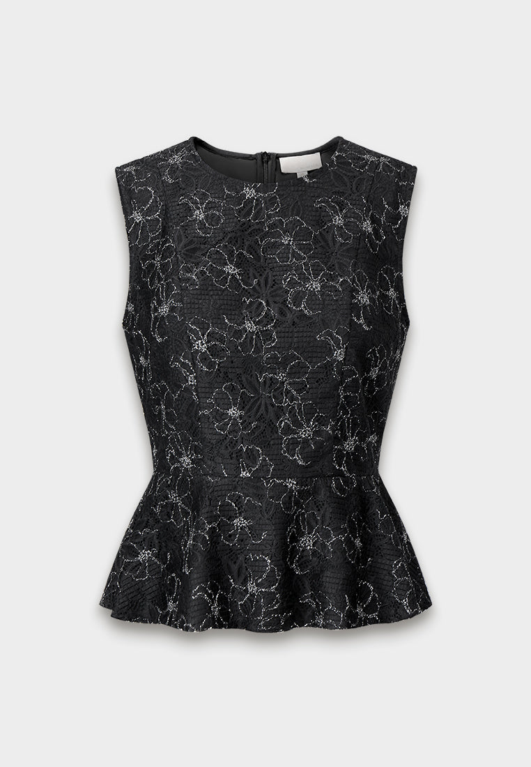 Dentelle Peplum Top