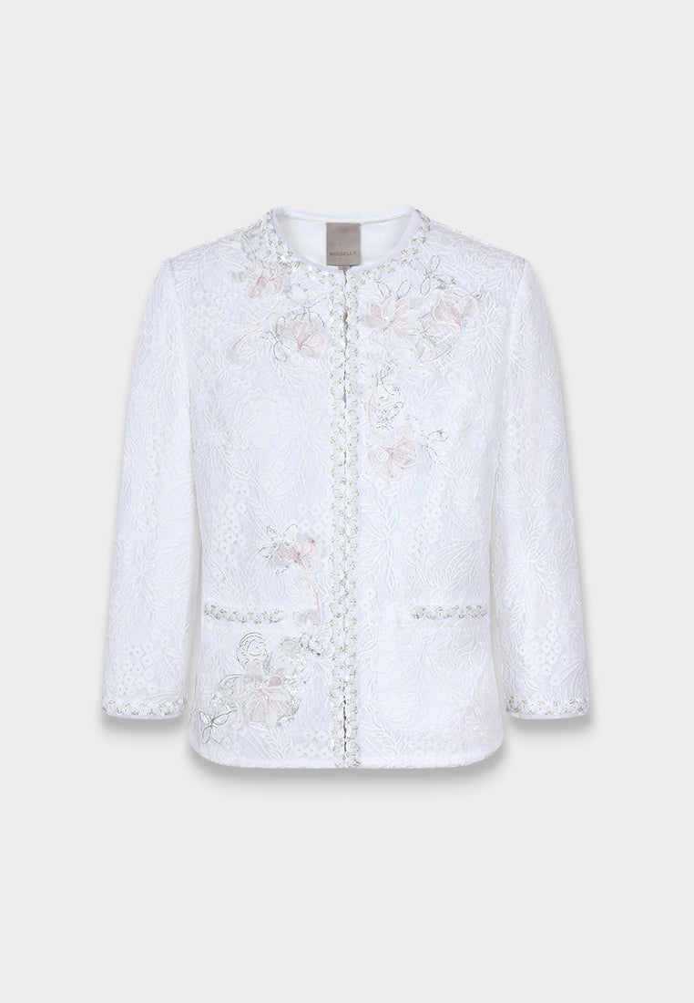 Pearl Bloom Embroidered Jacket