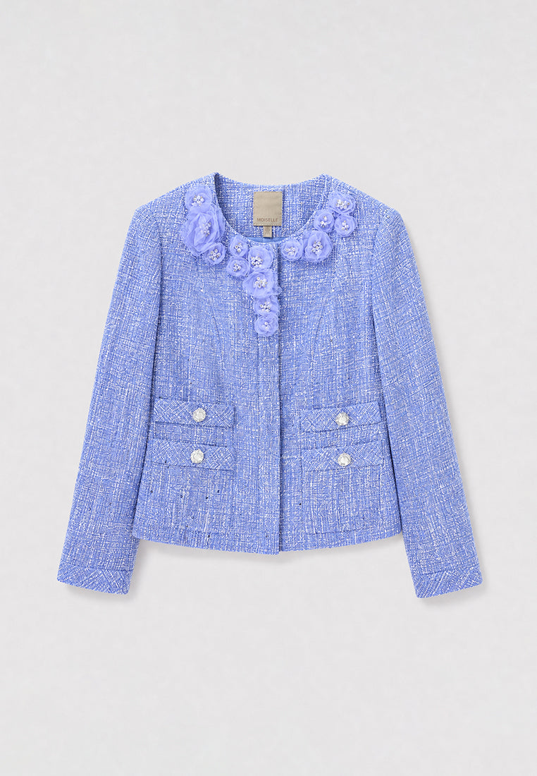 Lavande Tweed Fleuris Poésie Jacket