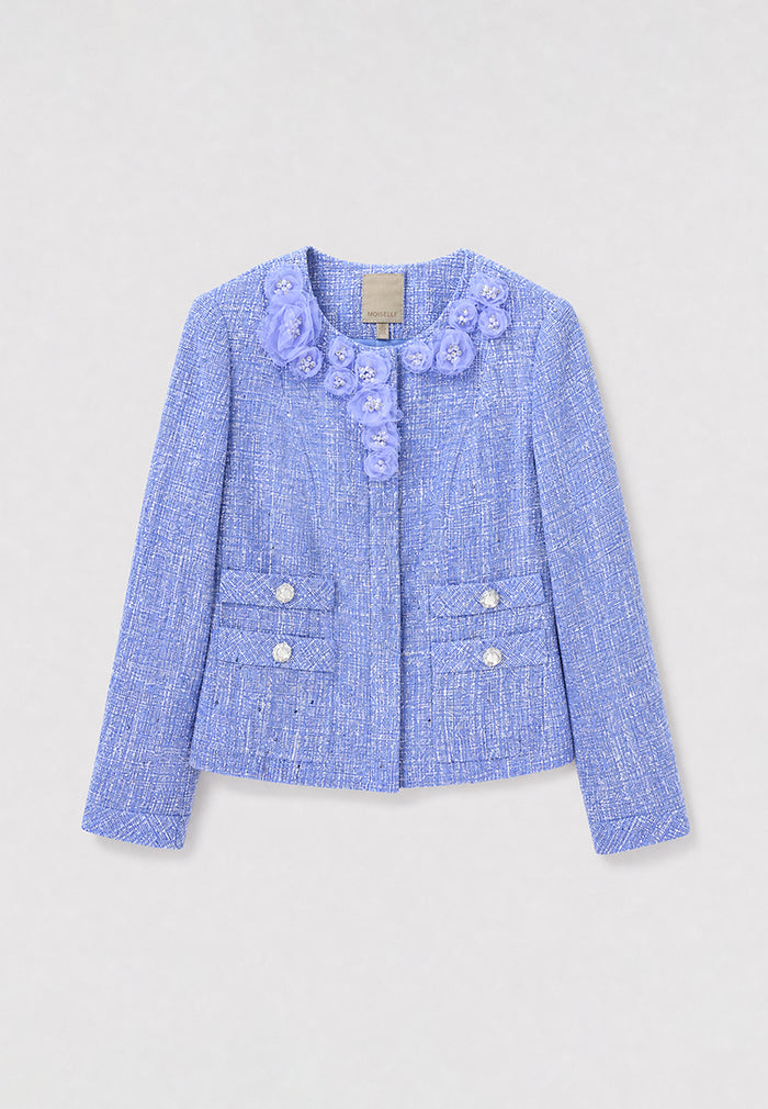 Lavande Tweed Fleuris Poésie Jacket