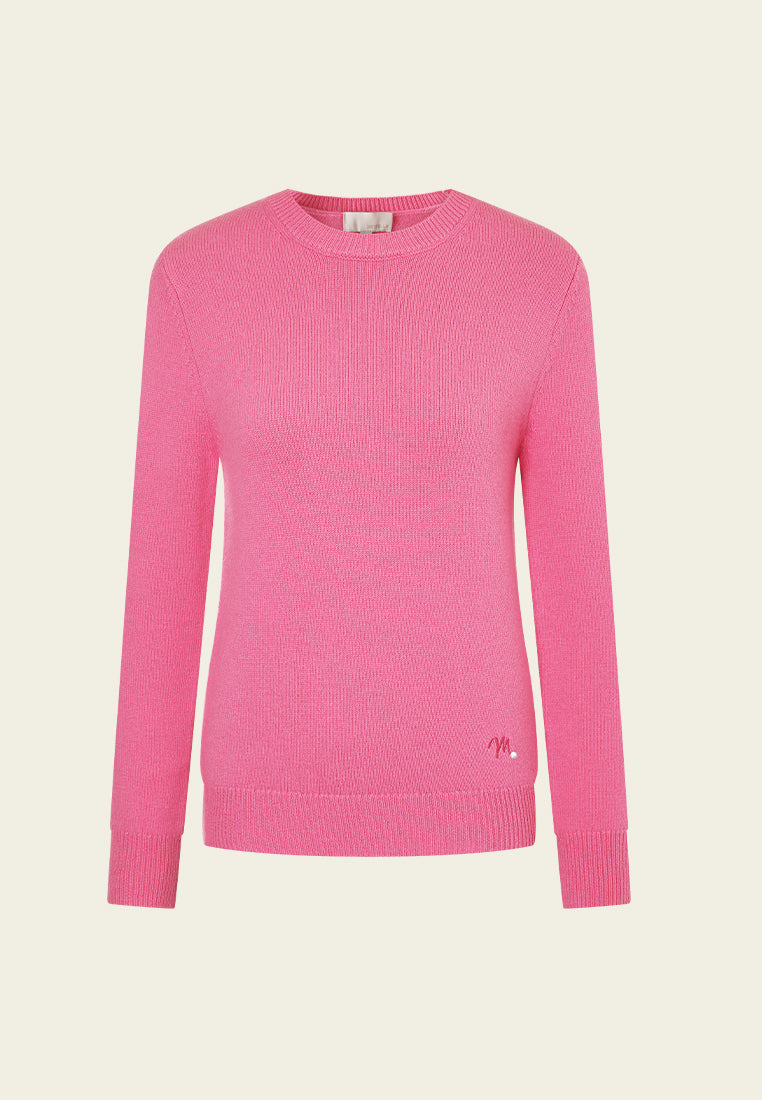 Ribbed-trim Mixed Cashmere Pullover